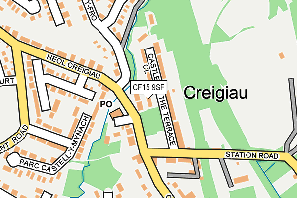 CF15 9SF map - OS OpenMap – Local (Ordnance Survey)