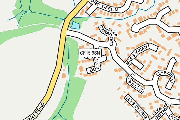 CF15 9SN map - OS OpenMap – Local (Ordnance Survey)