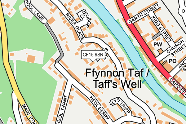 CF15 9SR map - OS OpenMap – Local (Ordnance Survey)