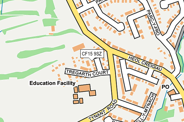 CF15 9SZ map - OS OpenMap – Local (Ordnance Survey)