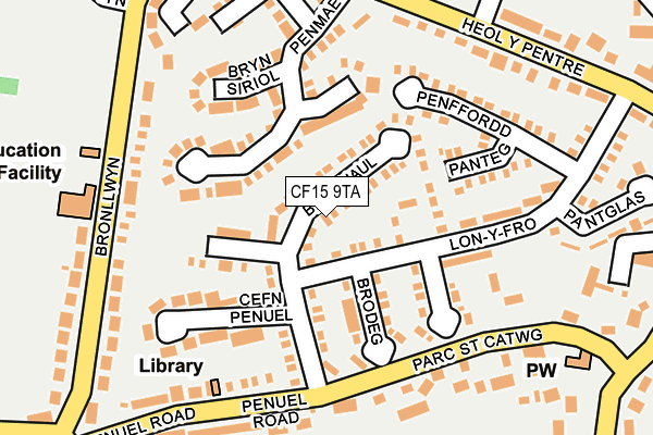 CF15 9TA map - OS OpenMap – Local (Ordnance Survey)