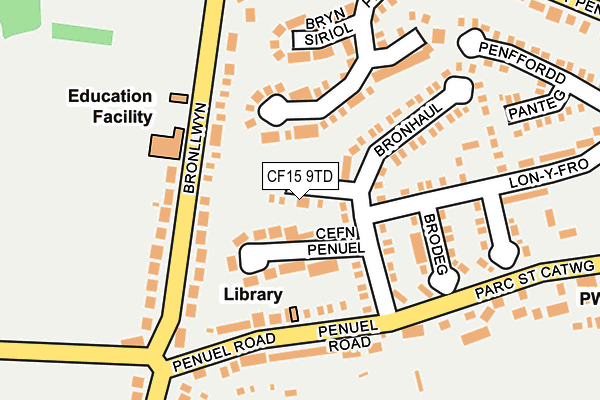 CF15 9TD map - OS OpenMap – Local (Ordnance Survey)