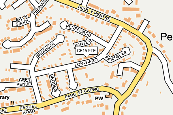 CF15 9TE map - OS OpenMap – Local (Ordnance Survey)