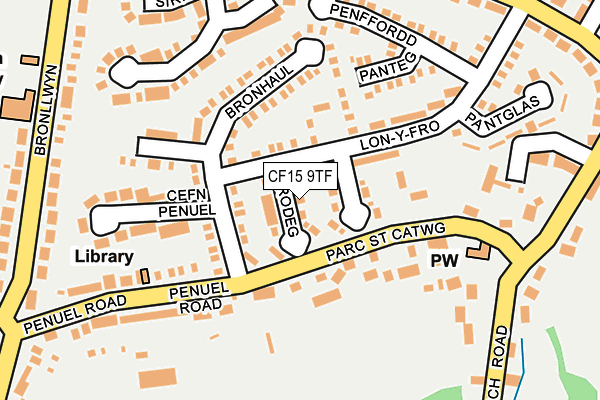 CF15 9TF map - OS OpenMap – Local (Ordnance Survey)