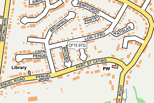 CF15 9TG map - OS OpenMap – Local (Ordnance Survey)
