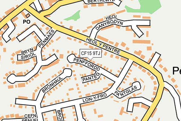 CF15 9TJ map - OS OpenMap – Local (Ordnance Survey)