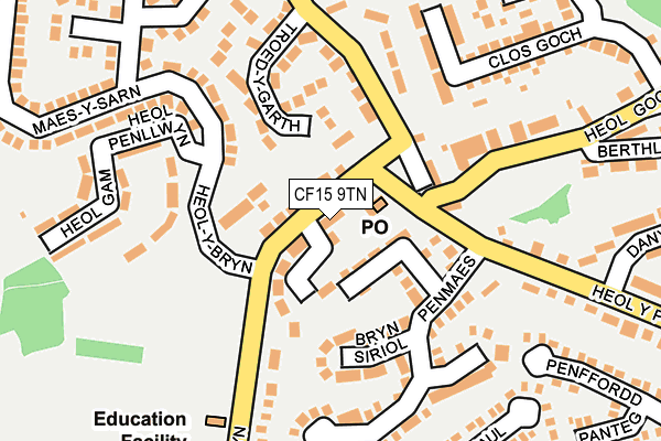 CF15 9TN map - OS OpenMap – Local (Ordnance Survey)