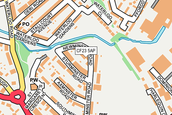 CF23 5AP map - OS OpenMap – Local (Ordnance Survey)