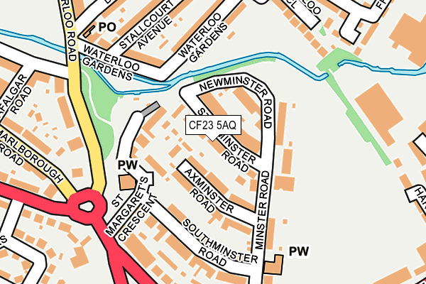 CF23 5AQ map - OS OpenMap – Local (Ordnance Survey)