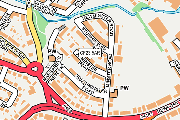 CF23 5AR map - OS OpenMap – Local (Ordnance Survey)