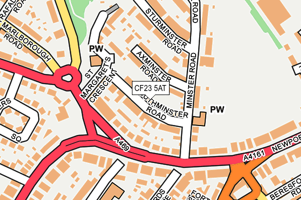 CF23 5AT map - OS OpenMap – Local (Ordnance Survey)