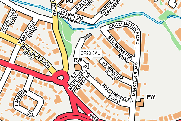 CF23 5AU map - OS OpenMap – Local (Ordnance Survey)