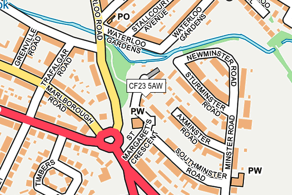 CF23 5AW map - OS OpenMap – Local (Ordnance Survey)