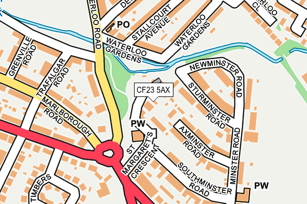 CF23 5AX map - OS OpenMap – Local (Ordnance Survey)