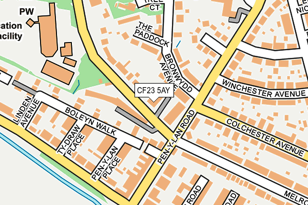 CF23 5AY map - OS OpenMap – Local (Ordnance Survey)