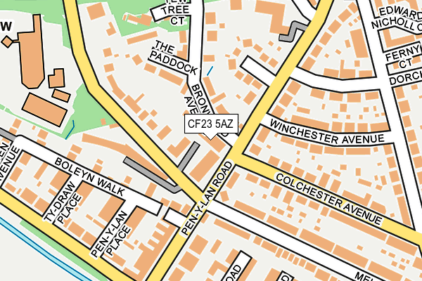 CF23 5AZ map - OS OpenMap – Local (Ordnance Survey)