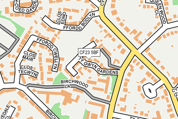 CF23 5BF map - OS OpenMap – Local (Ordnance Survey)