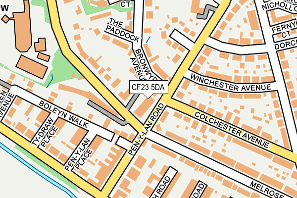 CF23 5DA map - OS OpenMap – Local (Ordnance Survey)