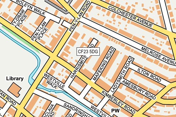 CF23 5DG map - OS OpenMap – Local (Ordnance Survey)