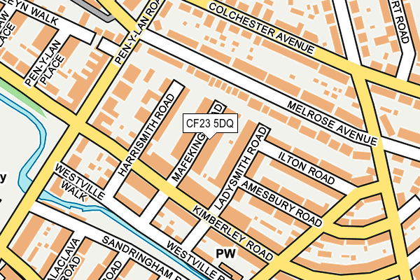 CF23 5DQ map - OS OpenMap – Local (Ordnance Survey)