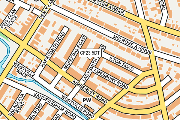 CF23 5DT map - OS OpenMap – Local (Ordnance Survey)