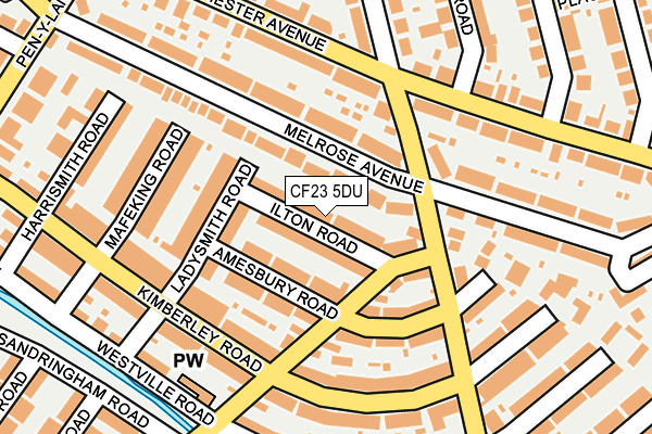 CF23 5DU map - OS OpenMap – Local (Ordnance Survey)