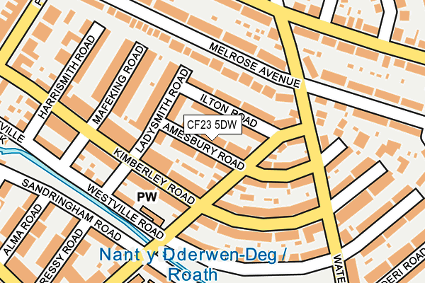 CF23 5DW map - OS OpenMap – Local (Ordnance Survey)