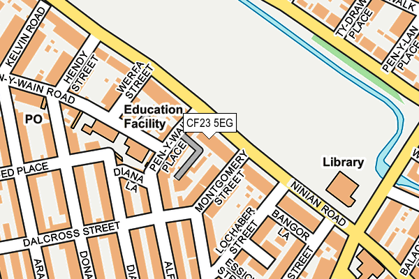 CF23 5EG map - OS OpenMap – Local (Ordnance Survey)