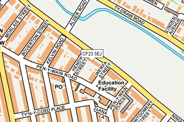 CF23 5EJ map - OS OpenMap – Local (Ordnance Survey)