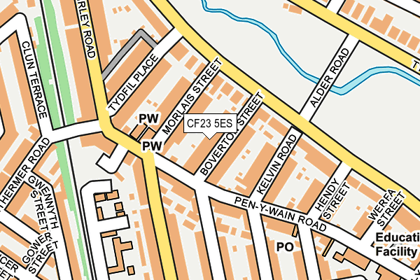 CF23 5ES map - OS OpenMap – Local (Ordnance Survey)