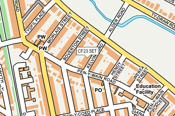 CF23 5ET map - OS OpenMap – Local (Ordnance Survey)