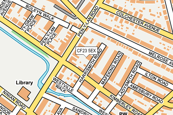 CF23 5EX map - OS OpenMap – Local (Ordnance Survey)