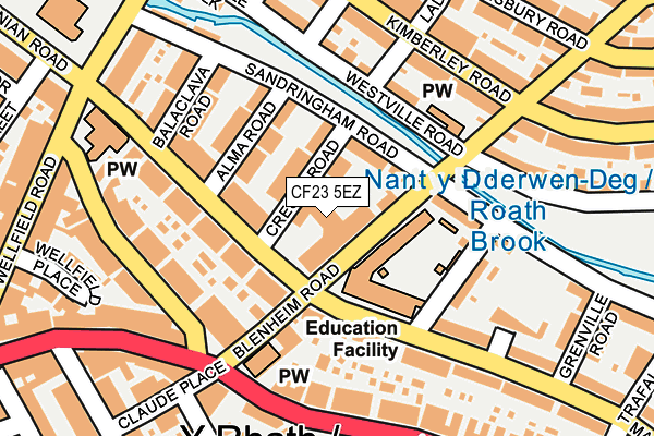 CF23 5EZ map - OS OpenMap – Local (Ordnance Survey)