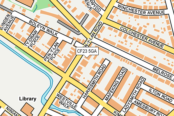 CF23 5GA map - OS OpenMap – Local (Ordnance Survey)