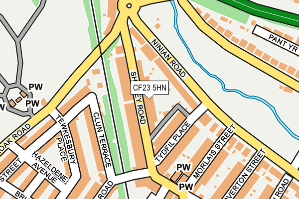 CF23 5HN map - OS OpenMap – Local (Ordnance Survey)