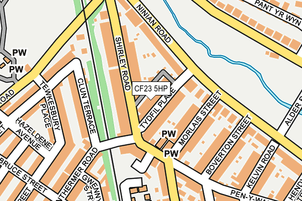 CF23 5HP map - OS OpenMap – Local (Ordnance Survey)