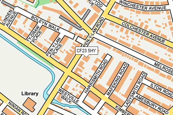 CF23 5HY map - OS OpenMap – Local (Ordnance Survey)