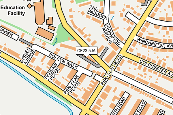 CF23 5JA map - OS OpenMap – Local (Ordnance Survey)