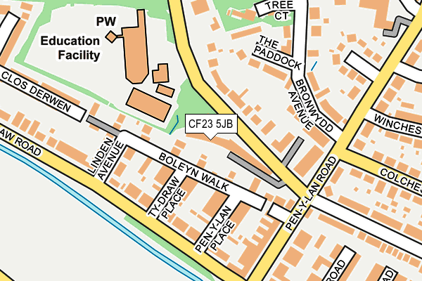 CF23 5JB map - OS OpenMap – Local (Ordnance Survey)