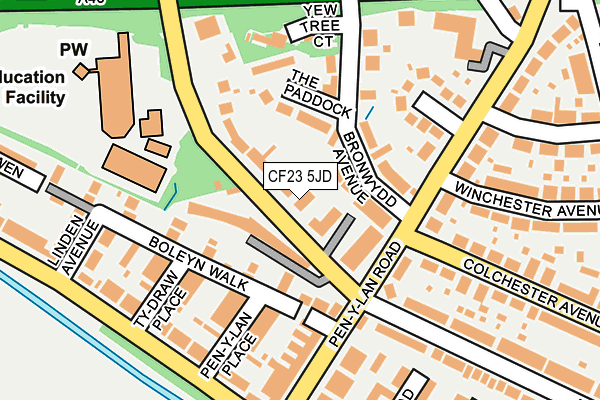 CF23 5JD map - OS OpenMap – Local (Ordnance Survey)