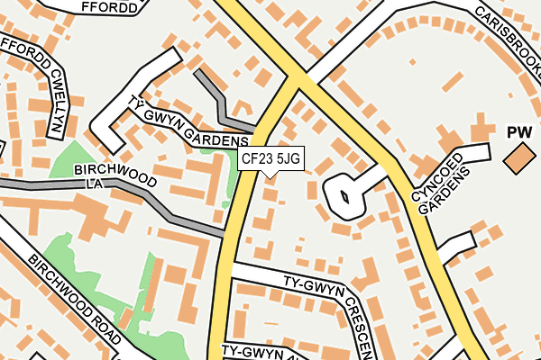 CF23 5JG map - OS OpenMap – Local (Ordnance Survey)