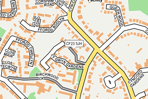 CF23 5JH map - OS OpenMap – Local (Ordnance Survey)