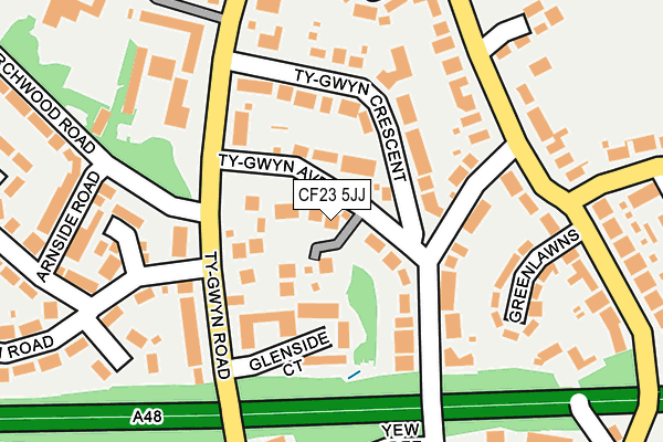CF23 5JJ map - OS OpenMap – Local (Ordnance Survey)