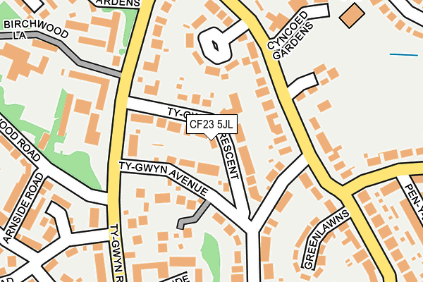 CF23 5JL map - OS OpenMap – Local (Ordnance Survey)