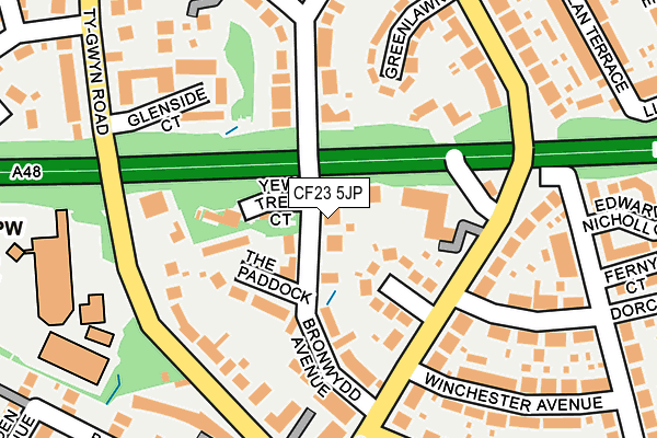 CF23 5JP map - OS OpenMap – Local (Ordnance Survey)