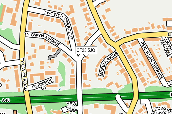 CF23 5JQ map - OS OpenMap – Local (Ordnance Survey)