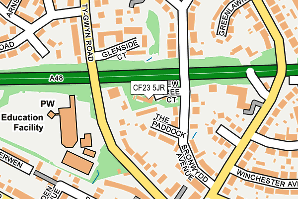 CF23 5JR map - OS OpenMap – Local (Ordnance Survey)
