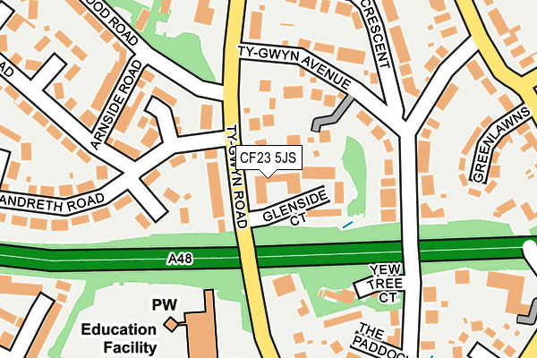 CF23 5JS map - OS OpenMap – Local (Ordnance Survey)