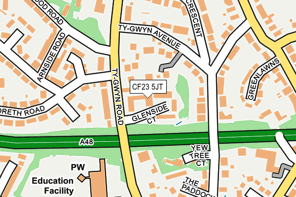 CF23 5JT map - OS OpenMap – Local (Ordnance Survey)
