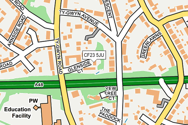 CF23 5JU map - OS OpenMap – Local (Ordnance Survey)